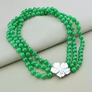 Намисто Агат, Перламутр 45 см