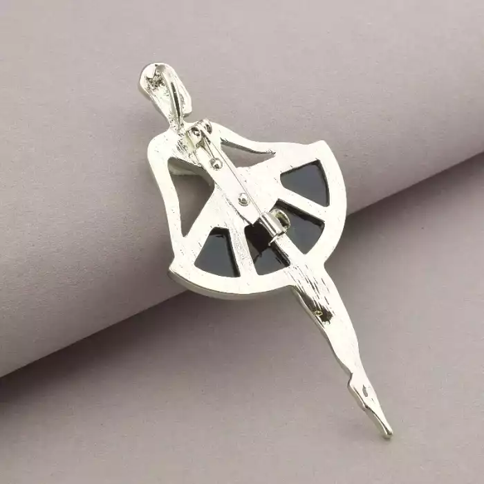 🏷️️ Брошка-кулон дівчина в сукні Перламутр 80х40 мм ss_76339