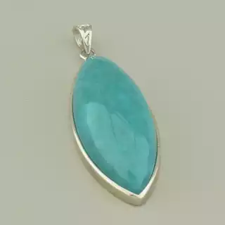 Кулон Амазоніт 47х18мм. (cрібло 925 проба)