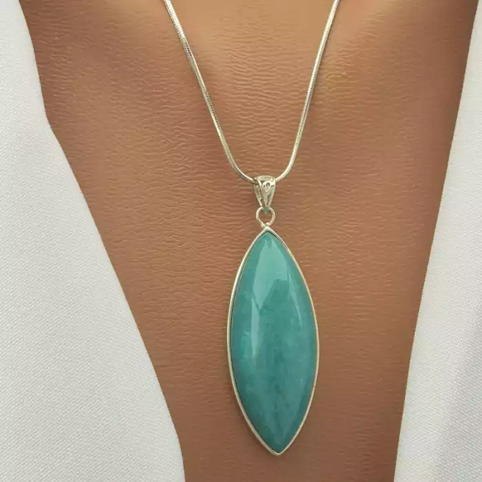 🏷️️ Кулон Амазоніт 47х18мм. (cрібло 925 проба) ss_101230