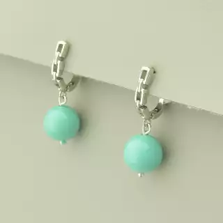 Сережки з англійським замком шарики Майорка (родій)