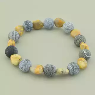 Браслет резинка Агат, Яшма 18 см.