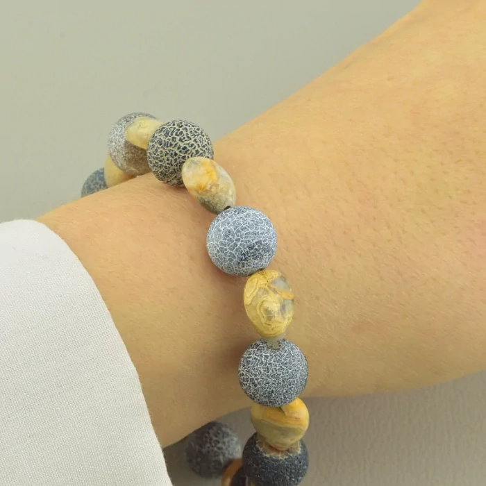 🏷️️ Браслет резинка Агат, Яшма 18 см. ss_101630