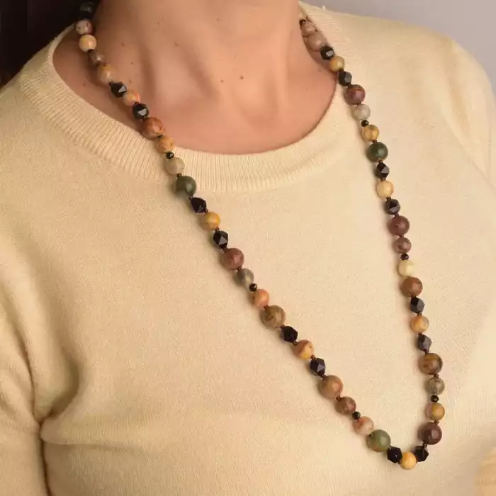 🏷️️ Намисто Яшма, Агат 68 см. ss_94436