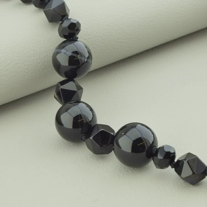 🏷️️ Намисто Агат, Чеський кришталь 55 см. ss_94536