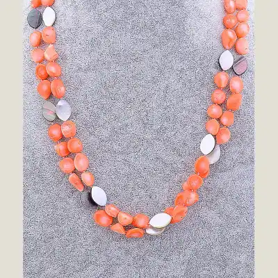 🏷️️ Намисто Корал, Перламутр 120 см (F-77448)