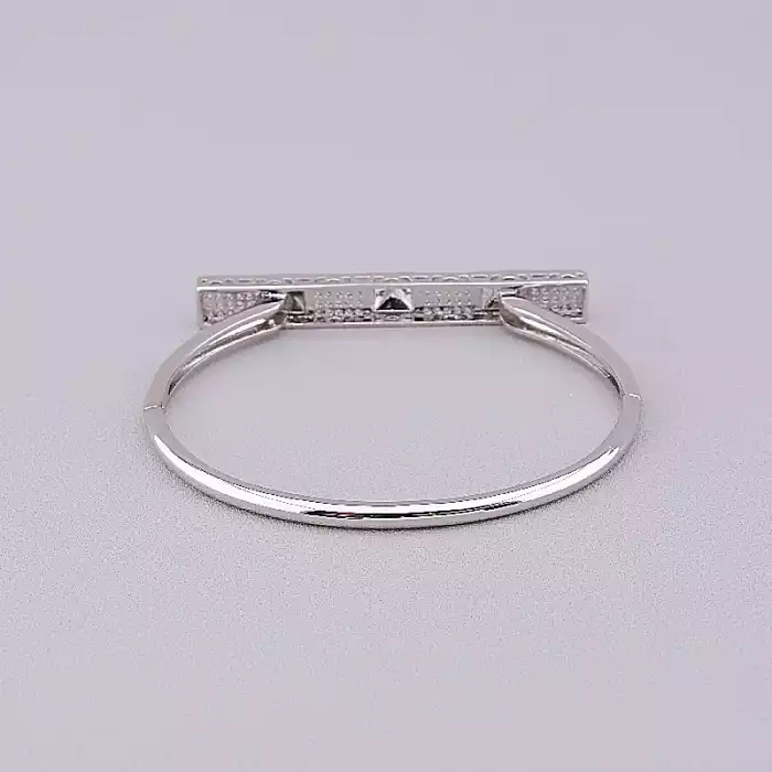 🏷️️ Браслет шарнірний Xuping Фіаніт 17 см (родій) ss_77548