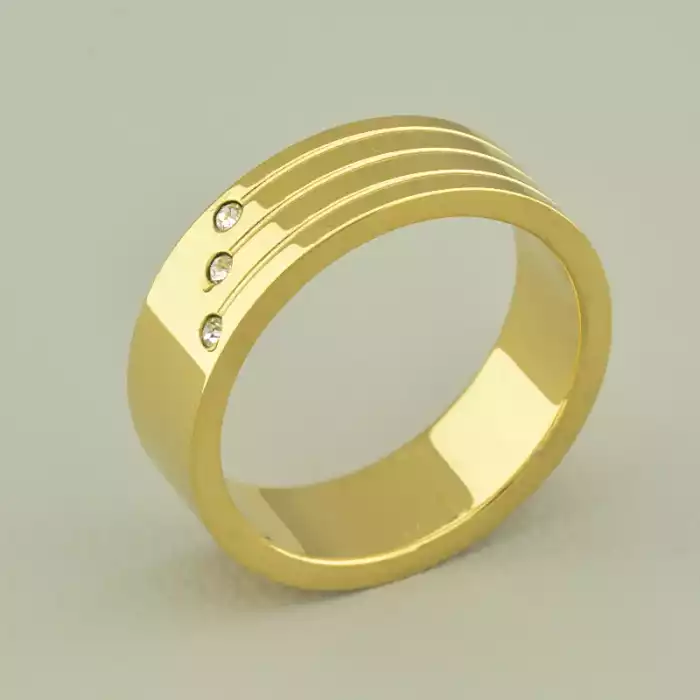 🏷️️ Каблучка медична сталь Xuping Фіаніт (позолота 18к лимонна) ss_102642