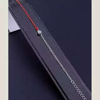 Браслет з карабіном Xuping Фіаніт 17 см (родій)