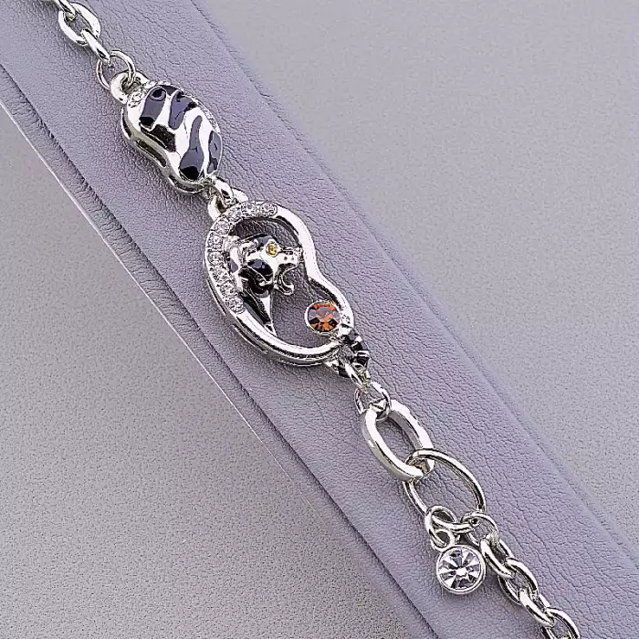 🏷️️ Браслет з карабіном Abella Сrystal 19 см ss_79091