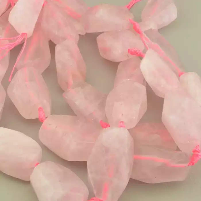🏷️️ Намистини Рожевий кварц 40 см. на нитці (натуральне каміння, без застібки) ss_103784
