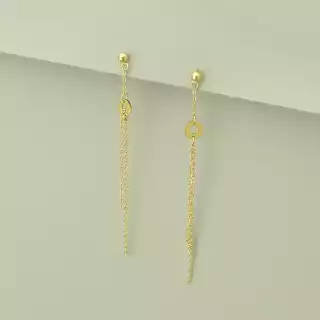 Сережки ланцюжки пусети Xuping (позолота 18к лимонна)