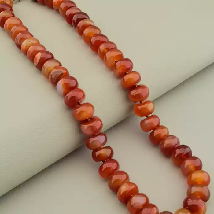 🏷️️ Намисто сердолік (43 см, карабін, сталь, коричневий, срібний) ss_105131