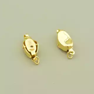 Замок мідний сплав (11х6 мм, з карабіном, жовтий)