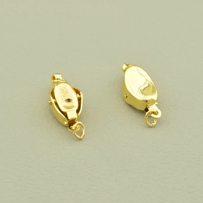 Замок мідний сплав (11х6 мм, з карабіном, жовтий)