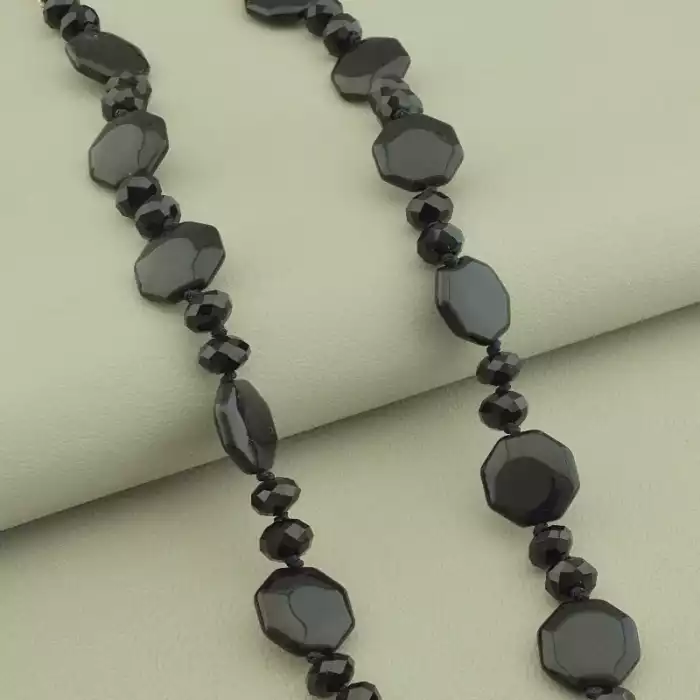 🏷️️ Намисто Агат, Чеський кришталь 46 см ss_106355