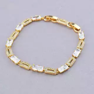 Браслет складний Xuping Фіаніт 17 см. (позолота 18к)