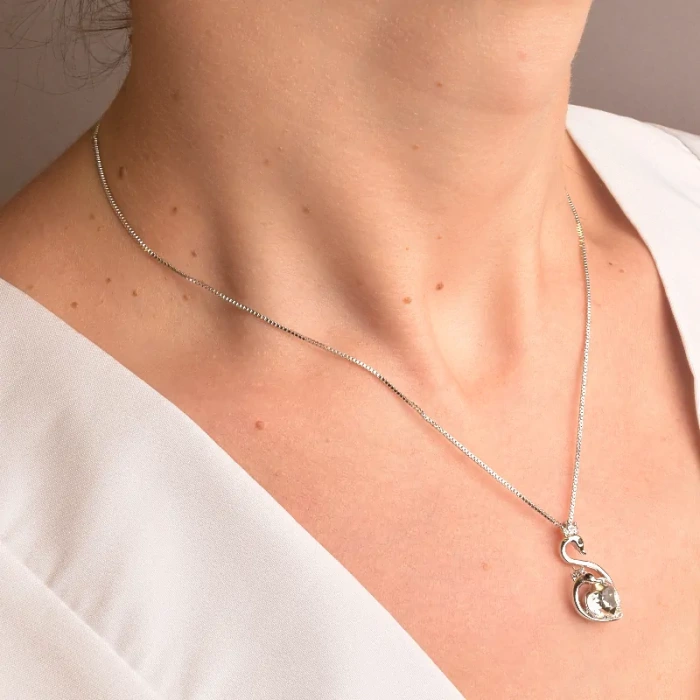 🏷️️ Підвіска Xuping Swarovski 40 см (родій) ss_71535