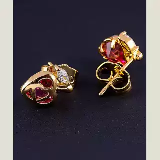 Сережки пусети Xuping Фіаніт (позолота 18к)