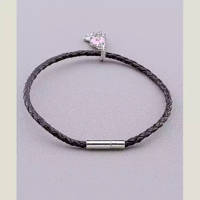 🏷️️ Браслет на магнітній застібці Фіаніт 20 см екошкіра ss_63602