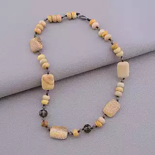 Намисто Яшма, Чеський кришталь 39 см