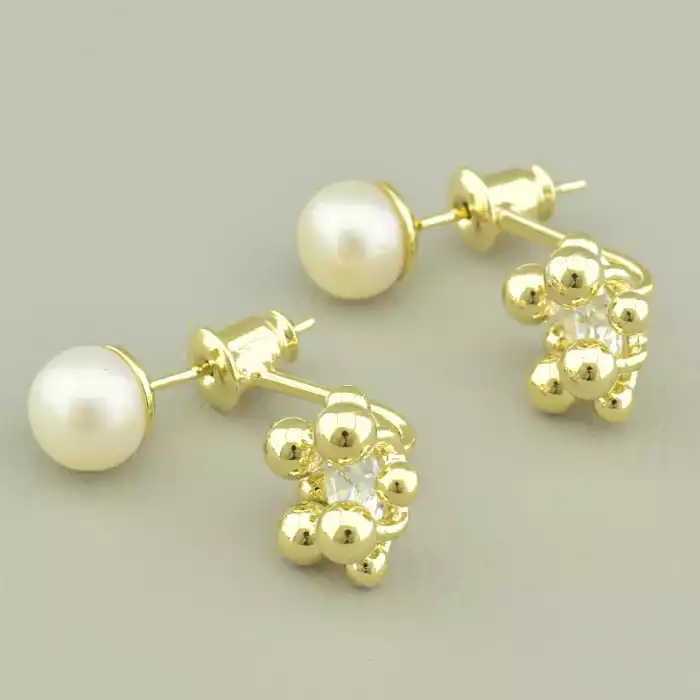 🏷️️ Сережки джекети пусети Xuping Майорка (позолота 18к лимонна) ss_92807