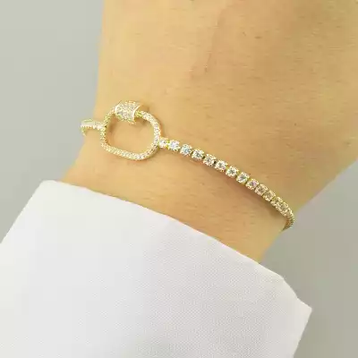 🏷️️ Браслет регульований Saiya Фіаніт 17 см. (позолота 18к лимонна) F-93033