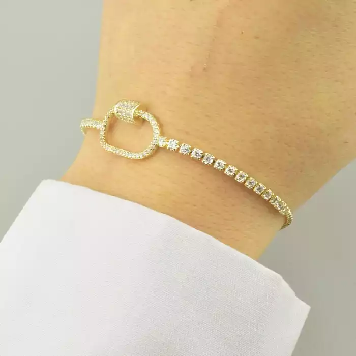 🏷️️ Браслет регульований Saiya Фіаніт 17 см. (позолота 18к лимонна) ss_93033