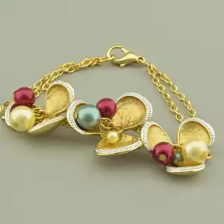 Браслет з карабіном Abella Майорка 19 см. (позолота 18к)