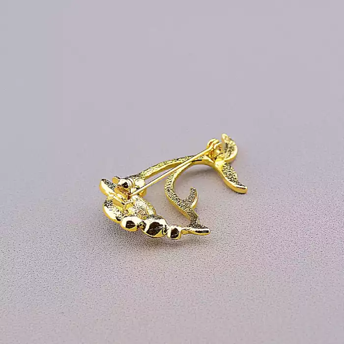 🏷️️ Брошка дельфін Сrystal (позолота 18к) ss_85464