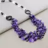 🏷️️ Намисто Аметист, Гірський кришталь, Агат 70 см F-65727