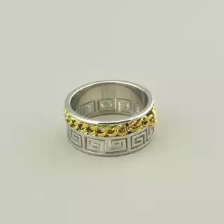 Каблучка медична сталь Xuping (позолота-родій)