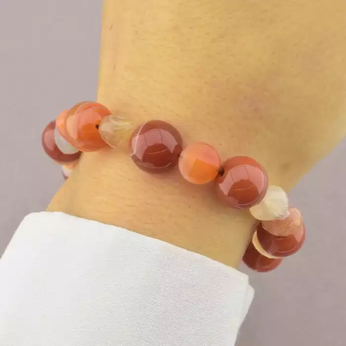 🏷️️ Браслет резинка Сердолік 19 см. ss_94437