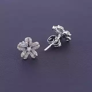 Сережки пусети Xuping Фіаніт (родій)