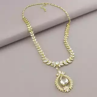 Підвіска Winniana Фіаніт 45 см (позолота 18к)