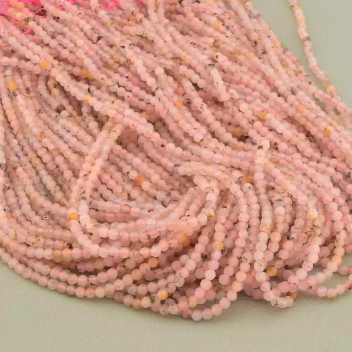 🏷️️ Намистини Морганіт 39 см. 3мм. на нитці (натуральне каміння, без застібки) ss_103785