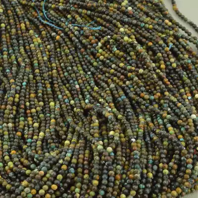 🏷️️ Намистини Хрізокола 39 см. 2мм. на нитці (натуральне каміння, без застібки) F-104118