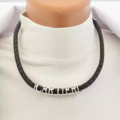 🏷️️ Підвіска Fashion Versace чорна з родієм, 46 см F-104529