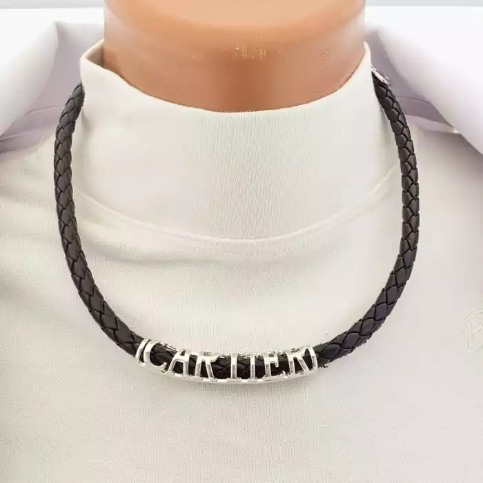 🏷️️ Підвіска Fashion Versace чорна з родієм, 46 см ss_104529