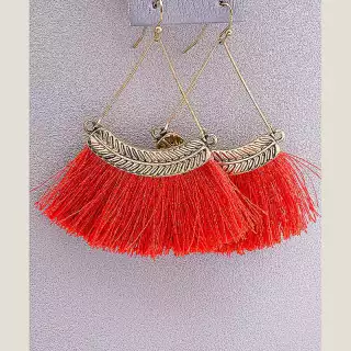 Сережки застібка гачком Нитки FJ