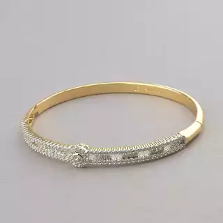 Браслет шарнірний Xuping Фіаніт 17 см (позолота/родій)