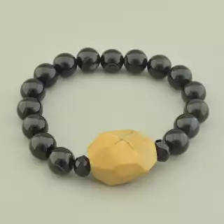 Браслет резинка Агат, Чеський кришталь, Яшма 18 см.