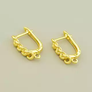 Швензи Пара 17х5мм. (позолота 18к лимонна) англійська застібка