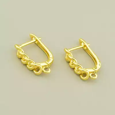 Швензи Пара 17х5мм. (позолота 18к лимонна) англійська застібка