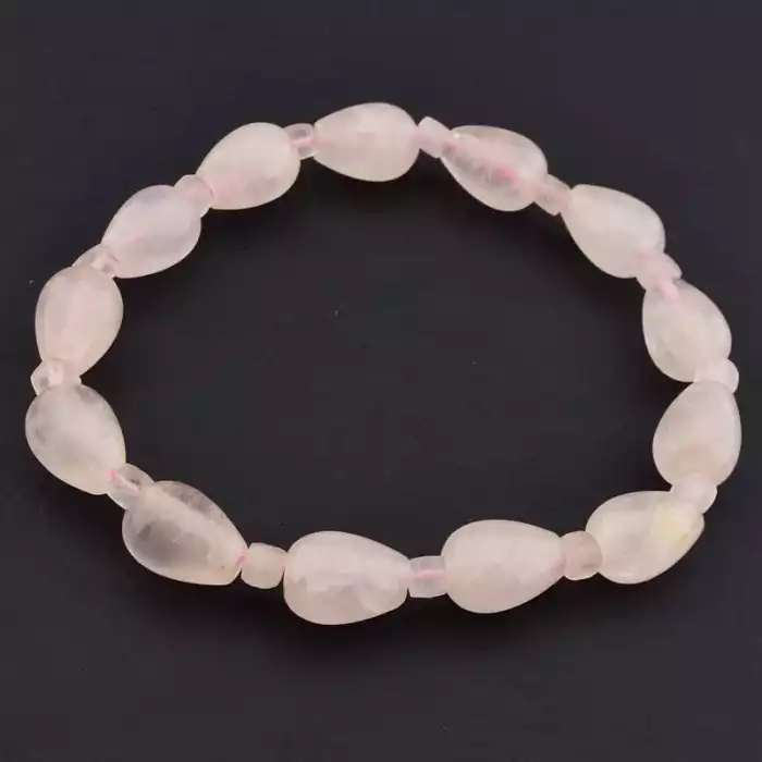 🏷️️ Браслет на резинці Рожевий кварц 18 см F-105847