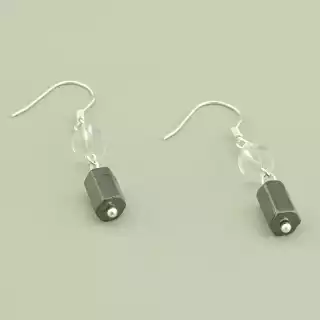 Сережки петля Гірський кришталь (срібло 925 проба)