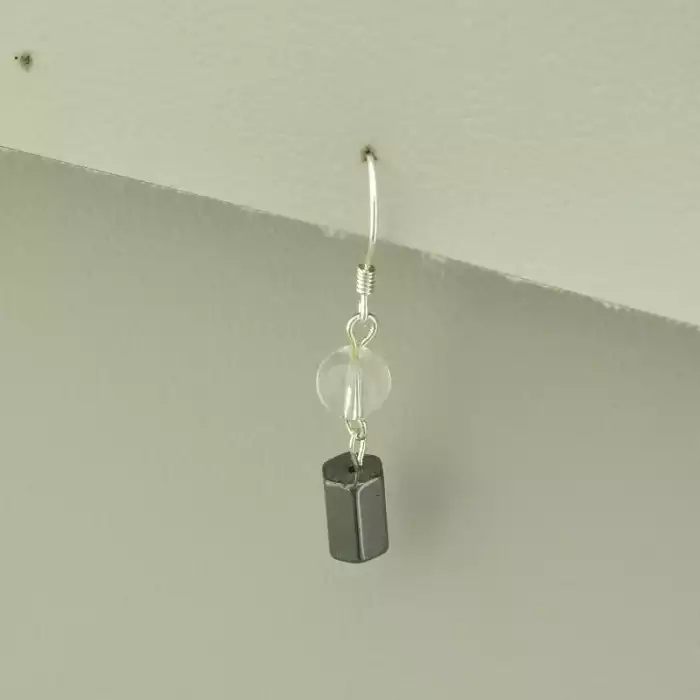 🏷️️ Сережки петля Гірський кришталь (срібло 925 проба) ss_98547