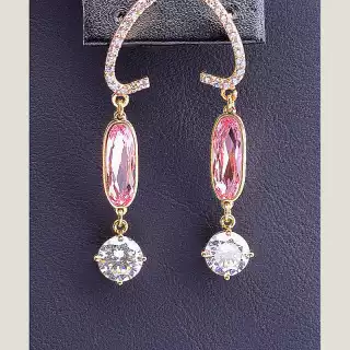 Сережки пусети Xuping Swarovski (позолота 18к)