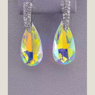 Сережки пусети Juleeze Фіаніт (родій)