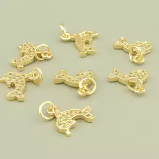 Кулон Фіаніт 11х12 мм. (позолота 18к)